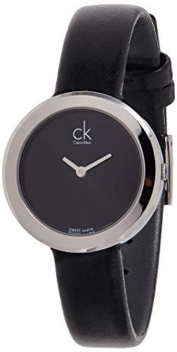  Shop Authentic Calvin Klein Firm Black Dial Black Leather Strap Watch for Women - K3N231C1 - Luxxuri
