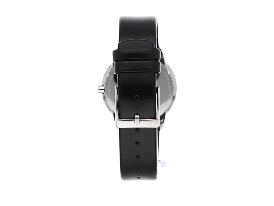  Shop Authentic Calvin Klein Minimal Silver Dial Black Leather Strap Watch for Men - K3M221CY - Luxxuri