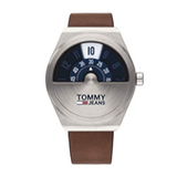  Shop Authentic Tommy Hilfiger Monogram Pop Quartz Silver Dial Brown Leather Strap Watch For Men - 1791772 - Luxxuri