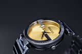  Shop Authentic Gucci Interlocking G Quartz Gold Dial Black Steel Strap Watch For Women - YA133314 - Luxxuri