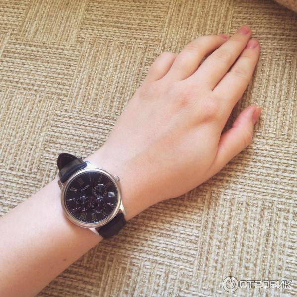  Shop Authentic Guess Wafer Analog Black Dial Black Leather Strap Watch For Men - W70016G1 - Luxxuri