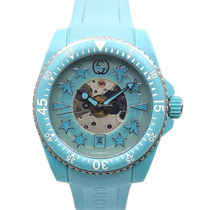  Shop Authentic Gucci Dive Automatic Green Dial Green Rubber Strap Unisex Watch - YA136344 - Luxxuri