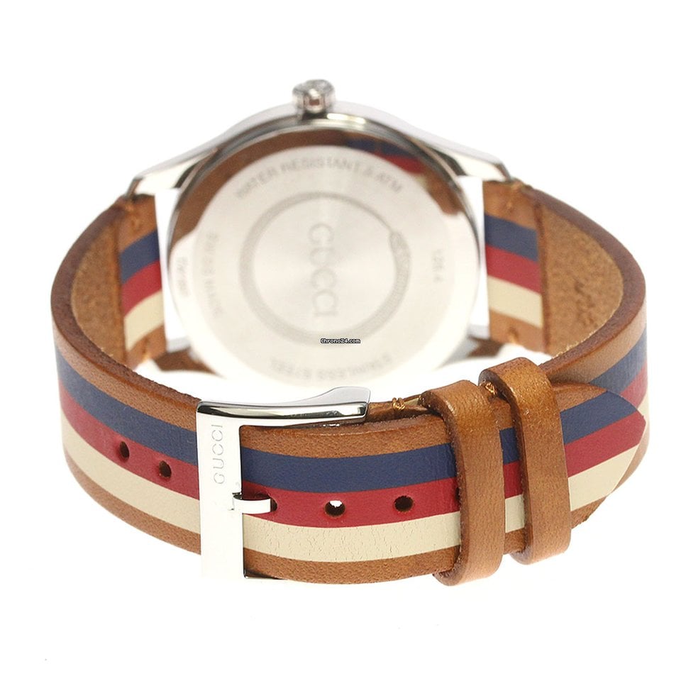  Shop Authentic Gucci G Timeless Quartz Brown Dial Brown Leather Strap Watch For Men - YA1264078 - Luxxuri