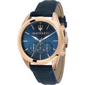  Shop Authentic Maserati Traguardo Chronograph Blue Dial Blue Leather Strap Watch for Men - R8871612015 - Luxxuri