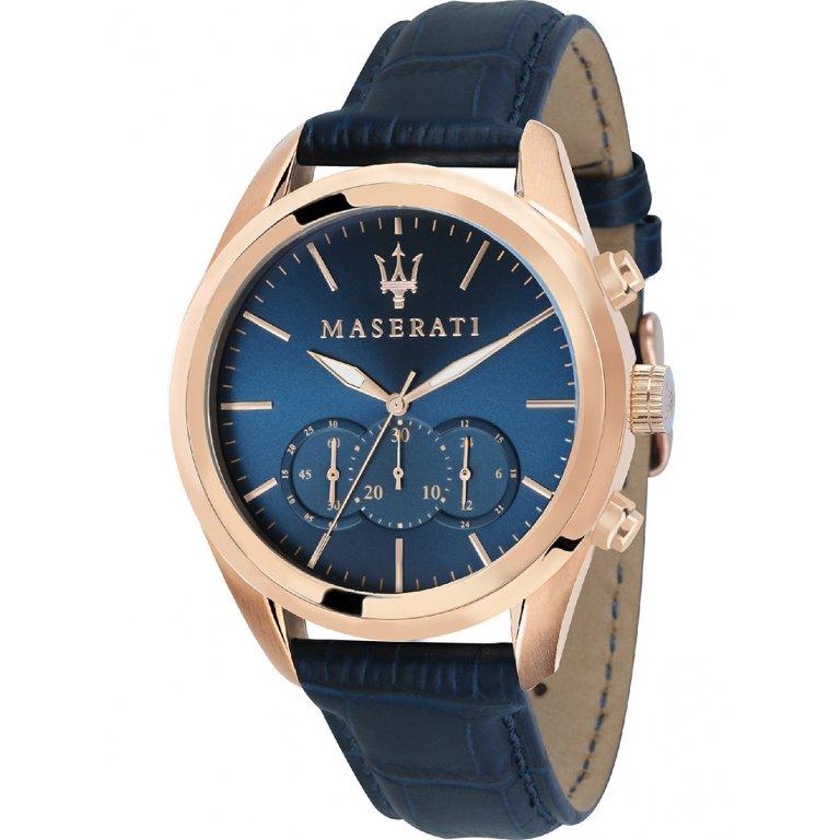  Shop Authentic Maserati Traguardo Chronograph Blue Dial Blue Leather Strap Watch for Men - R8871612015 - Luxxuri