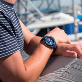  Shop Authentic Guess Trade Blue Dial Blue Silicone Strap Watch for Men - W0967G2 - Luxxuri