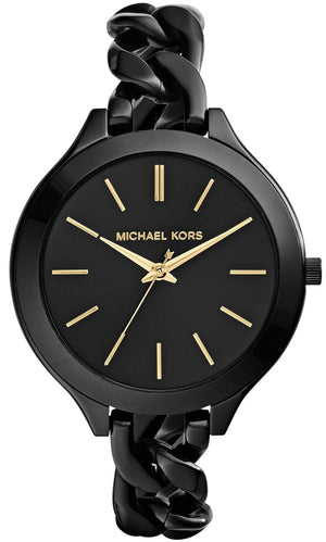  Shop Authentic Michael Kors Slim Runway Black Dial Black Steel Strap Watch for Women - MK3317 - Luxxuri