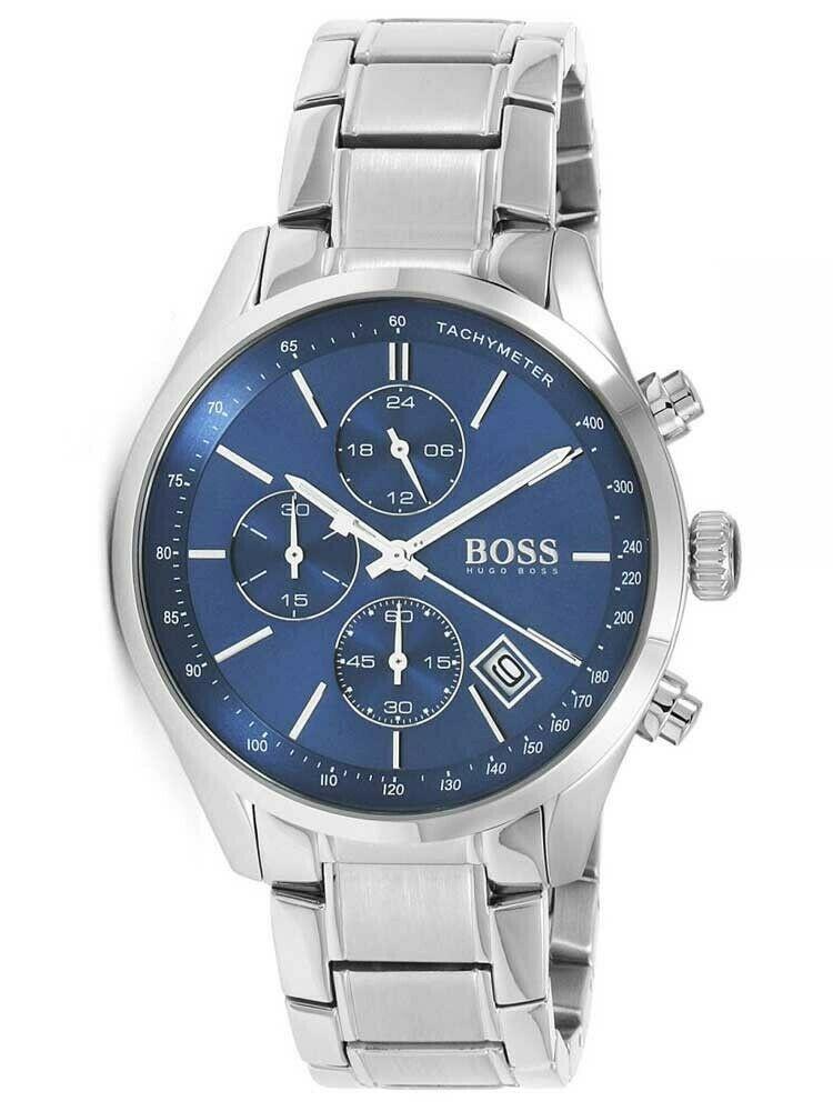  Shop Authentic Hugo Boss Grand Prix Blue Dial Silver Steel Strap Watch for Men - 1513478 - Luxxuri