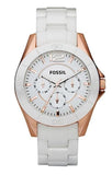 Shop Authentic Fossil Ceramic Multifunction White Dial White Steel Strap Watch for Women - CE1006 - Luxxuri