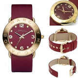  Shop Authentic Marc Jacobs Amy Red Dial Burgundy Leather Strap Watch for Women - MBM1152 - Luxxuri