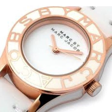  Shop Authentic Marc Jacobs Blade White Dial White Leather Strap Watch for Women - MBM1179 - Luxxuri