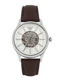  Shop Authentic Emporio Armani Meccanico White Dial Brown Leather Strap Watch For Men - AR1946 - Luxxuri