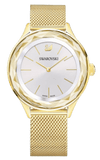  Shop Authentic Swarovski Octea Nova Silver Dial Gold Mesh Bracelet Watch for Women - 5430417 - Luxxuri