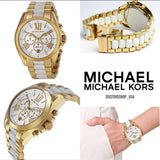  Shop Authentic Michael Kors Bradshaw Chronograph White Dial Two Tone Steel Strap Watch For Women - MK5743 - Luxxuri