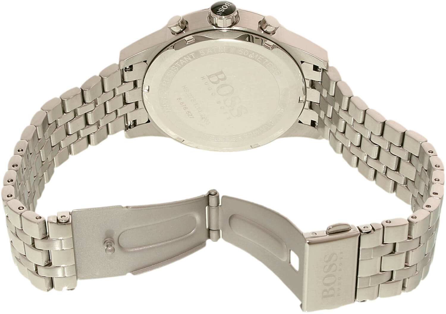  Shop Authentic Hugo Boss Jet Black Dial Silver Steel Strap Watch for Men - 1513383 - Luxxuri