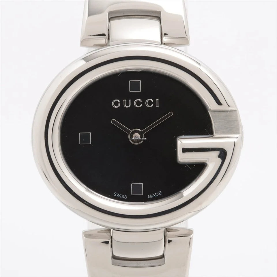  Shop Authentic Gucci Guccisima Quartz Black Dial Silver Steel Strap Watch For Women - YA134501 - Luxxuri