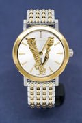  Shop Authentic Versace Virtus Quartz White Dial Two Tone Steel Strap Watch for Women - VEHC00719 - Luxxuri