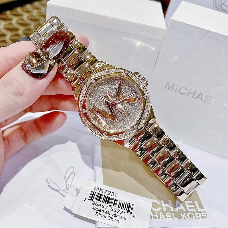  Shop Authentic Michael Kors Lennox Three Hand Rose Gold Dial Rose Gold Steel Strap Watch For Women - MK7230 - Luxxuri