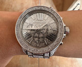  Shop Authentic Michael Kors Wren Chronograph Crystals Silver Dial Silver Steel Strap Watch For Women - MK6317 - Luxxuri