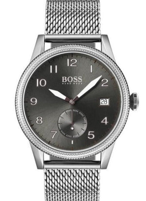  Shop Authentic Hugo Boss Legacy Grey Dial Silver Mesh Bracelet Watch for Men - 1513673 - Luxxuri