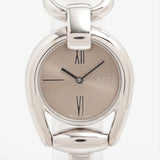  Shop Authentic Gucci Horsebit Collection Quartz Brown Dial Silver Steel Strap Watch For Women - YA139501 - Luxxuri