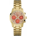  Shop Authentic Guess Mini Sunrise Quartz Analog Orange Dial Gold Steel Strap Watch For Women - W0448L7 - Luxxuri