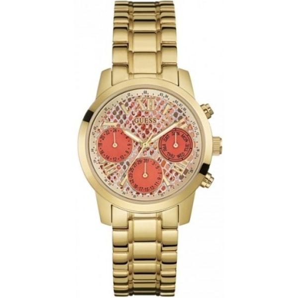  Shop Authentic Guess Mini Sunrise Quartz Analog Orange Dial Gold Steel Strap Watch For Women - W0448L7 - Luxxuri