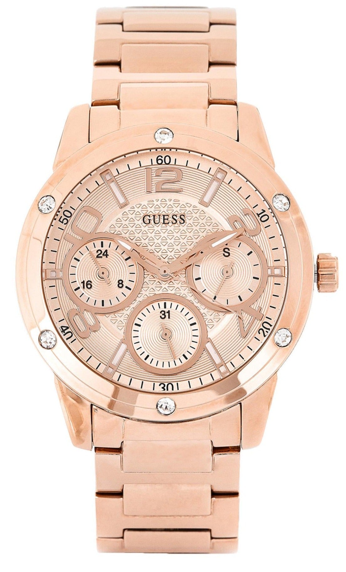  Shop Authentic Guess Studio Rose Gold Dial Rose Gold Steel Strap Watch For Women - W0778L3 - Luxxuri