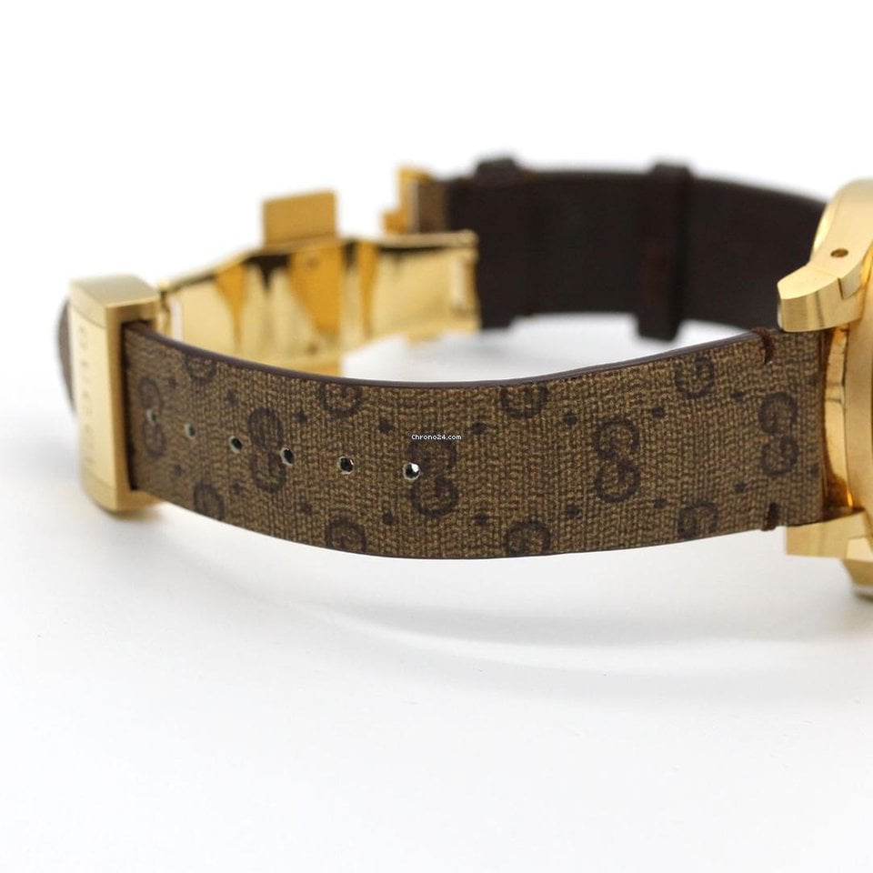  Shop Authentic Gucci Dive Doraemon Brown Dial Brown Leather Strap Watch For Men - YA136334 - Luxxuri