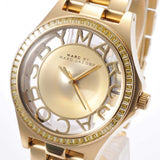  Shop Authentic Marc Jacobs Henry Transparent Gold Dial Gold Steel Strap Watch for Women - MBM3338 - Luxxuri