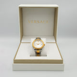  Shop Authentic Versace Hellenyium Silver Dial Two Tone Steel Strap Watch for Women - V12030015 - Luxxuri