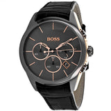  Shop Authentic Hugo Boss Onyx Grey Dial Black Leather Strap Watch for Men - 1513366 - Luxxuri