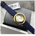  Shop Authentic Michael Kors Averi Gold Dial Navy Blue Leather Strap Watch for Women - MK2526 - Luxxuri