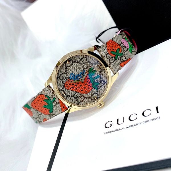  Shop Authentic Gucci G Timeless Brown Dial Brown Leather Strap Watch For Women - YA1264133 - Luxxuri