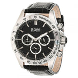  Shop Authentic Hugo Boss Ikon Black Dial Black Leather Strap Watch for Men - 1513178 - Luxxuri