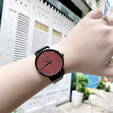  Shop Authentic Calvin Klein Even Maroon Dial Black Leather Strap Watch for Men - K7B214CP - Luxxuri