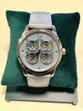  Shop Authentic Gucci G Timeless Quartz Mother of Pearl Dial Blue Leather Strap Watch For Women - YA1264124 - Luxxuri