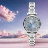  Shop Authentic Emporio Armani Gianni T-Bar Quartz Blue Dial Silver Steel Strap Watch For Women - AR11594 - Luxxuri