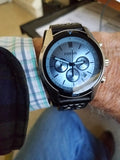  Shop Authentic Fossil Coachman Chronograph Blue Dial Black Leather Strap Watch for Men - CH2564 - Luxxuri