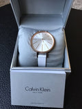  Shop Authentic Calvin Klein Equal Silver Dial White Leather Strap Watch for Women - K3E236L6 - Luxxuri