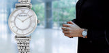  Shop Authentic Emporio Armani Gianni T-Bar Mother of Pearl Dial Silver Stainless Steel Watch For Women - AR1908 - Luxxuri