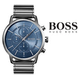  Shop Authentic Hugo Boss Architectural Blue Dial Grey Steel Strap Watch for Men - 1513574 - Luxxuri