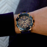  Shop Authentic Guess Navigator Chronograph Blue Dial Blue Rubber Strap Watch for Men - GW0264G4 - Luxxuri