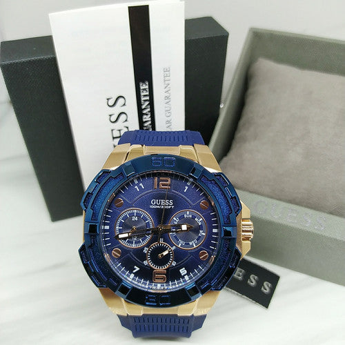  Shop Authentic Guess Genesis Quartz Blue Dial Blue Silicone Strap Watch For Men - W1254G3 - Luxxuri