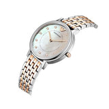  Shop Authentic Emporio Armani Gianni T Bar Mother of Pearl Dial Two Tone Steel Strap Watch For Women - AR2508 - Luxxuri