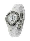  Shop Authentic Chanel J12 Diamonds Quartz White Dial White Steel Strap Watch for Women - J12 H2572 - Luxxuri