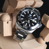  Shop Authentic Tag Heuer Aquaracer Caliber 5 Black Dial Silver Steel Strap Watch for Men - WAY201A .BA0927 - Luxxuri