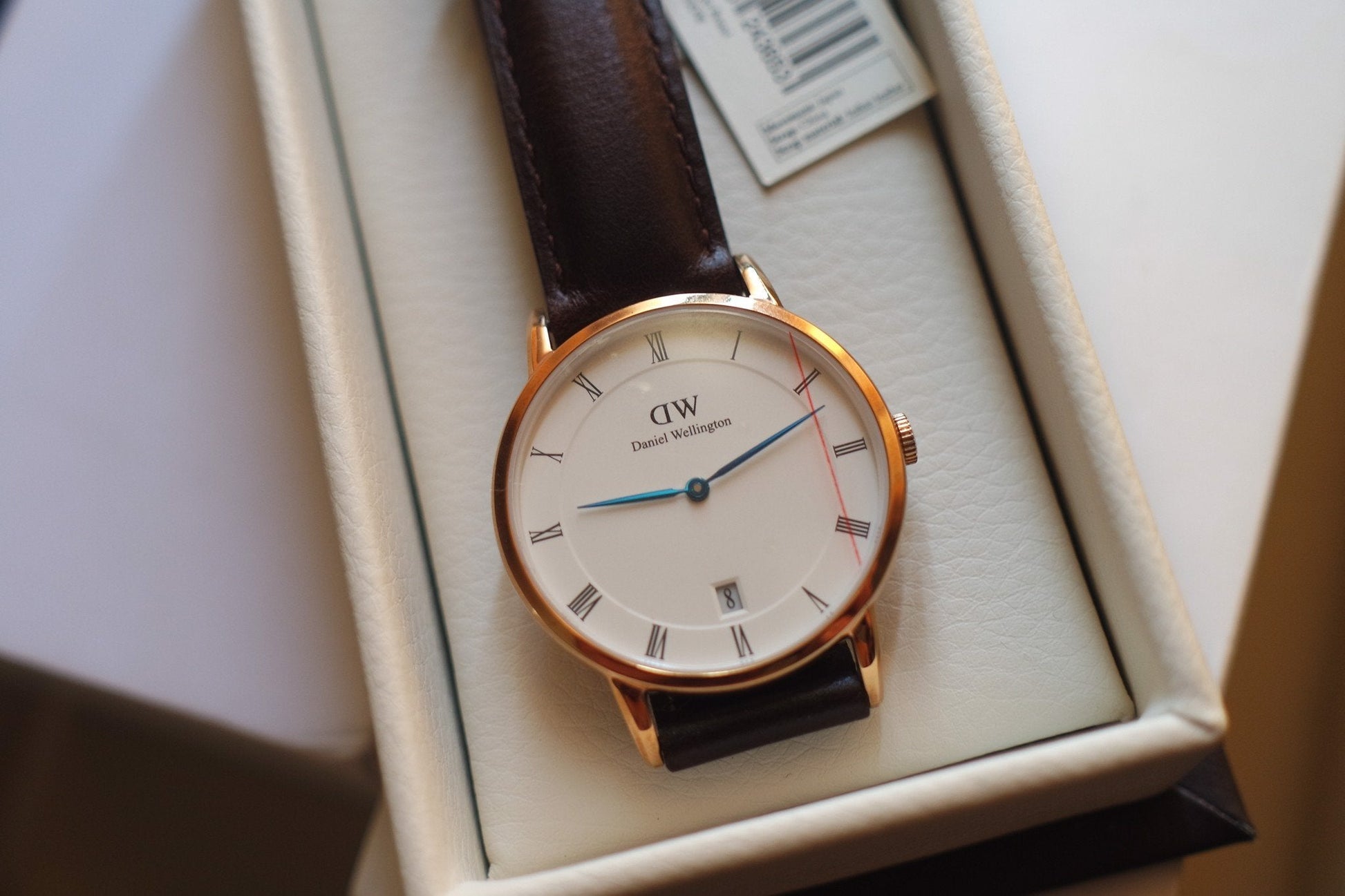  Shop Authentic Daniel Wellington Dapper Bristol White Dial Brown Leather Strap Watch For Women - DW00100094 - Luxxuri