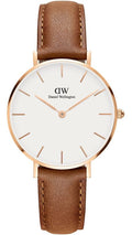  Shop Authentic Daniel Wellington Petite Durham White Dial Brown Leather Strap Watch For Women - DW00100172 - Luxxuri