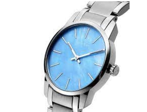  Shop Authentic Calvin Klein City Mother of Pearl Blue Dial Silver Steel Strap Watch for Women - K2G2314X - Luxxuri